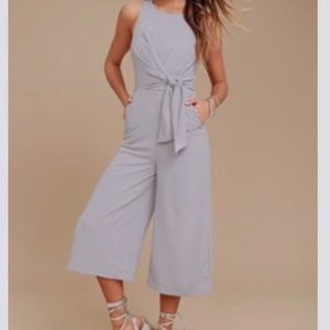 Lulus Grey Midi Jumpsuit